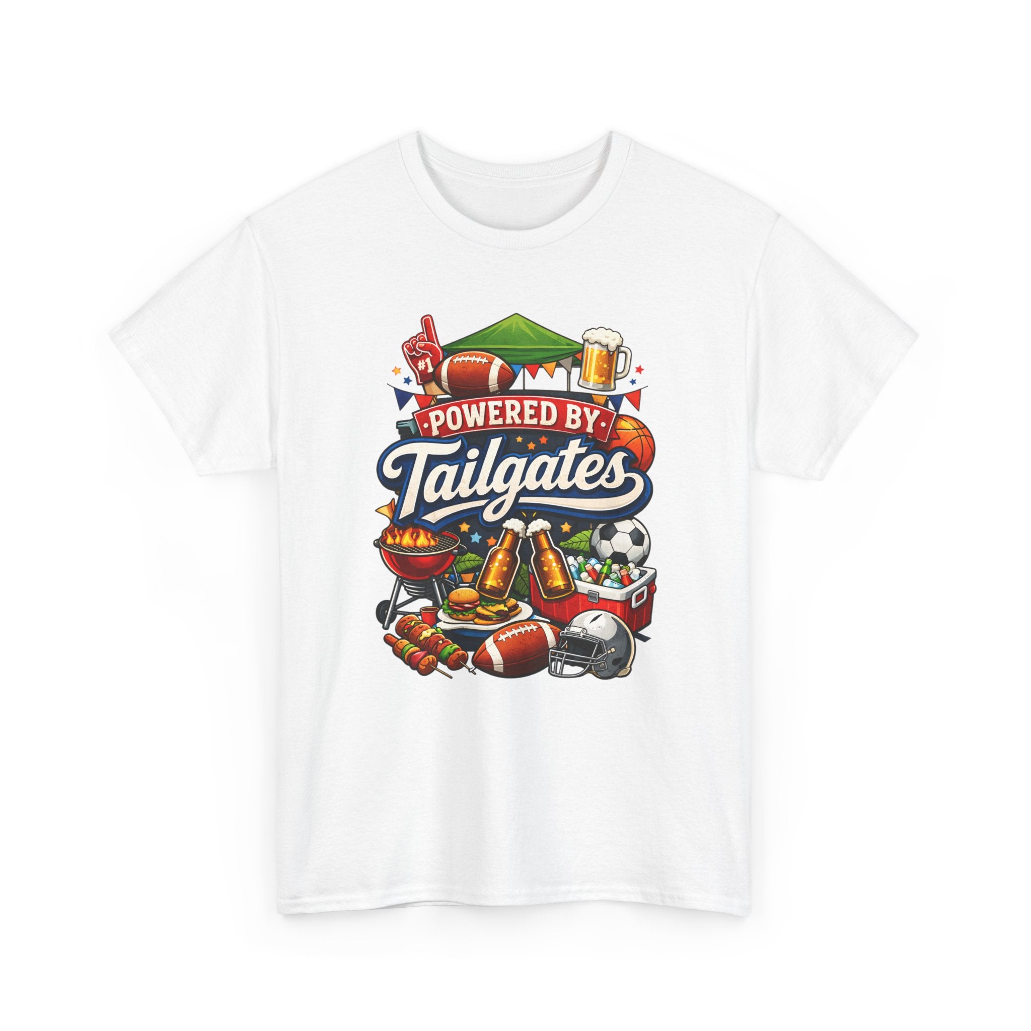 Powered By Tailgates T‑Shirt - Graphic Tee For Sports Fans