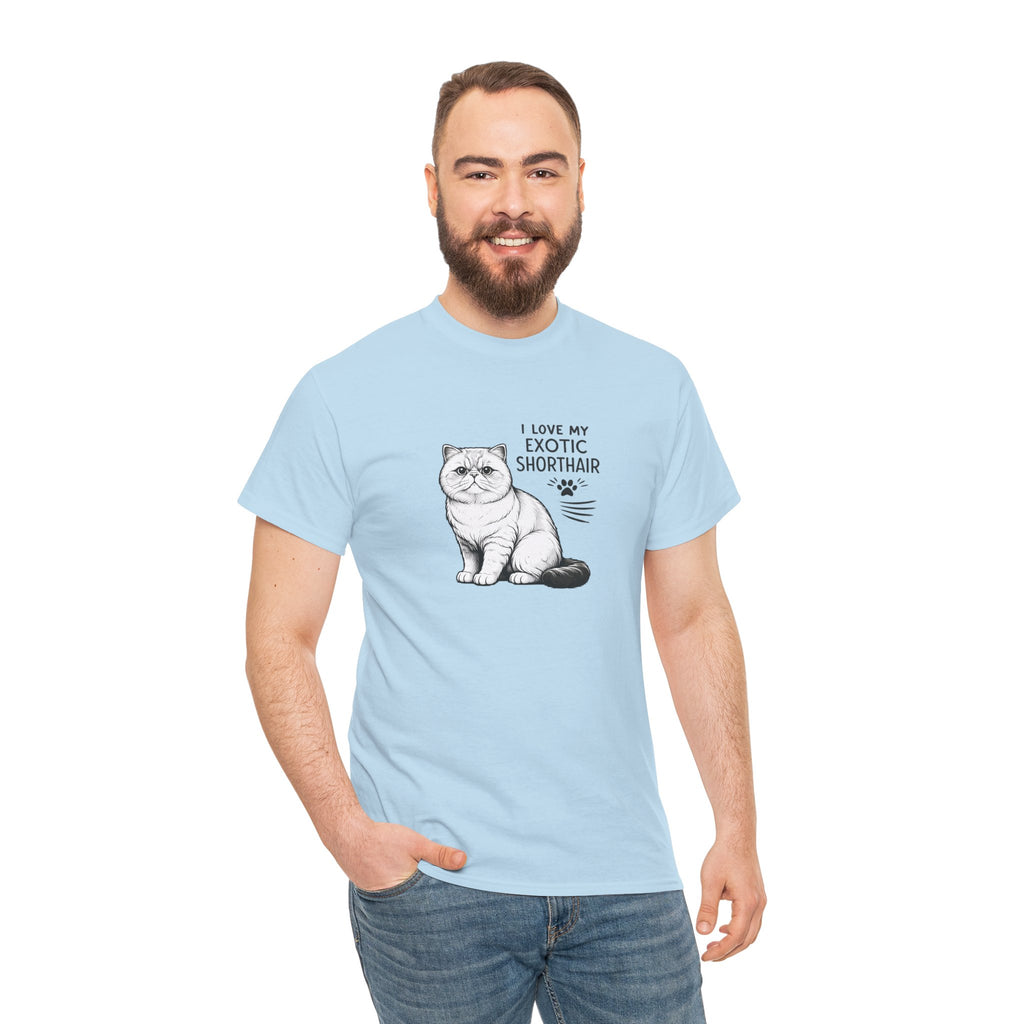Exotic Shorthair Cat T-Shirt — "I Love My Exotic Shorthair" Cat Lover Tee