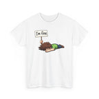 Cute Cartoon 'I'm Fine' Funny Dry Humor Graphic Tee
