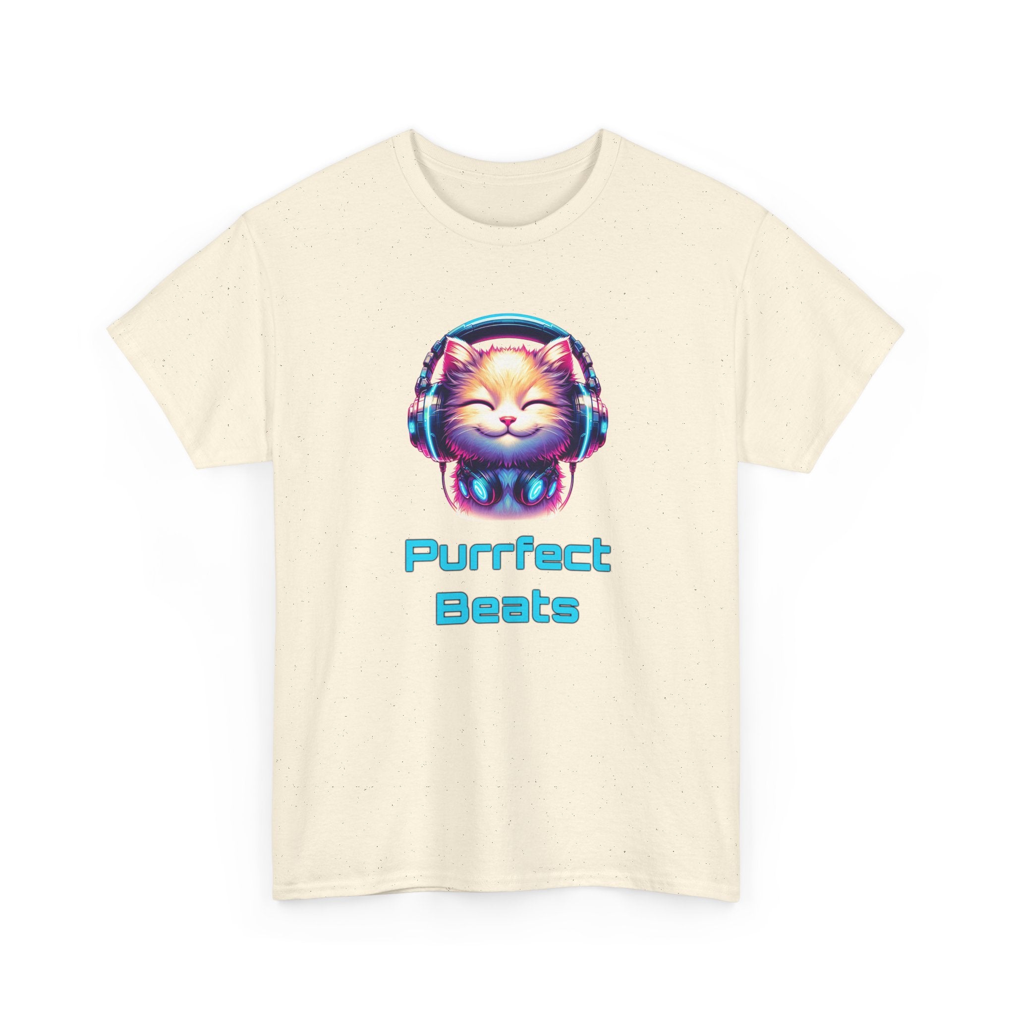 T-Shirt — "Purrfect Beats" Cat DJ Graphic Tee