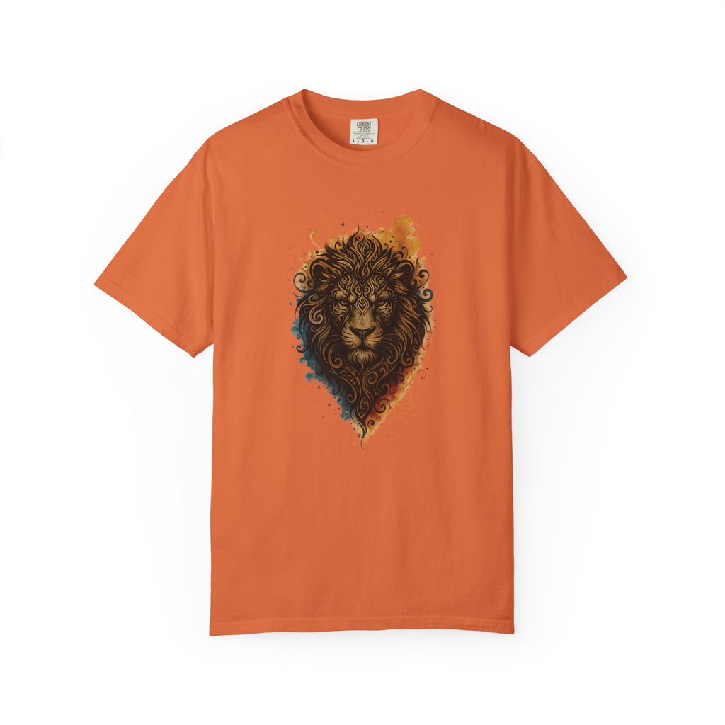Lion Head T-Shirt — Artistic Tribal Lion Face Tee