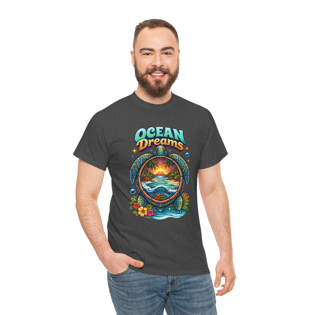 Ocean Dreams T‑Shirt — Tropical Sunset Sea Turtle Graphic Tee