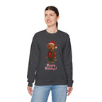 Crewneck Sweatshirt — Cute Puppy in Santa Outfit “Happy Holidays!” Christmas Sweater