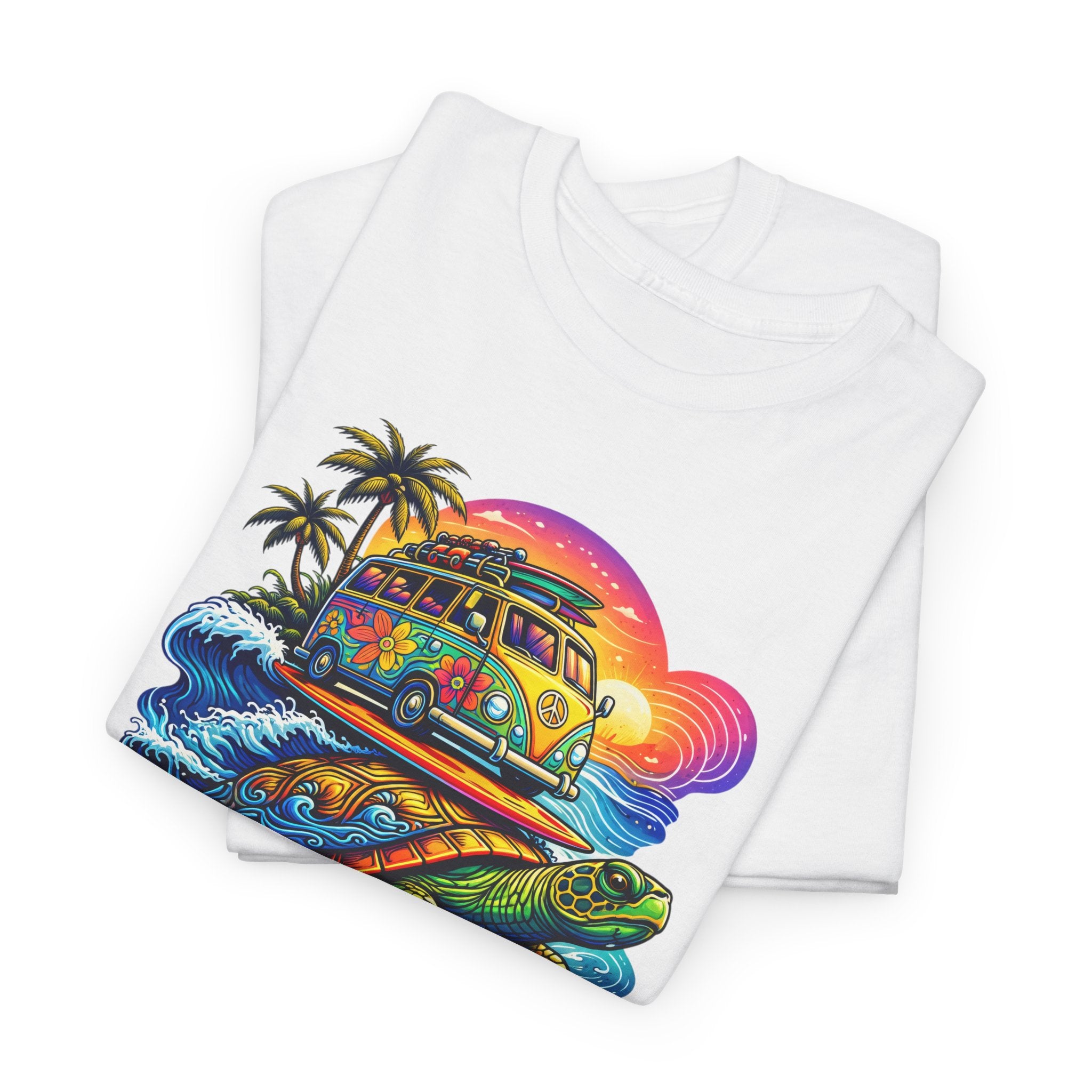 Surf Paradise Tee — Retro Van & Sea Turtle Beach T-Shirt