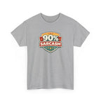 90% Sarcasm T-Shirt — Funny Retro Badge Graphic Tee for Sarcastic Humor
