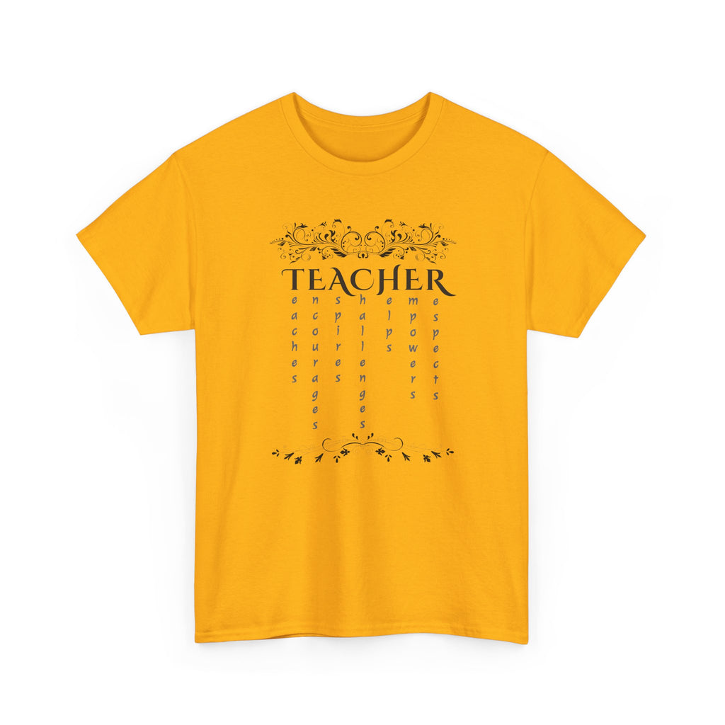 Teacher Floral Rain T-Shirt — Elegant Teacher Appreciation Tee