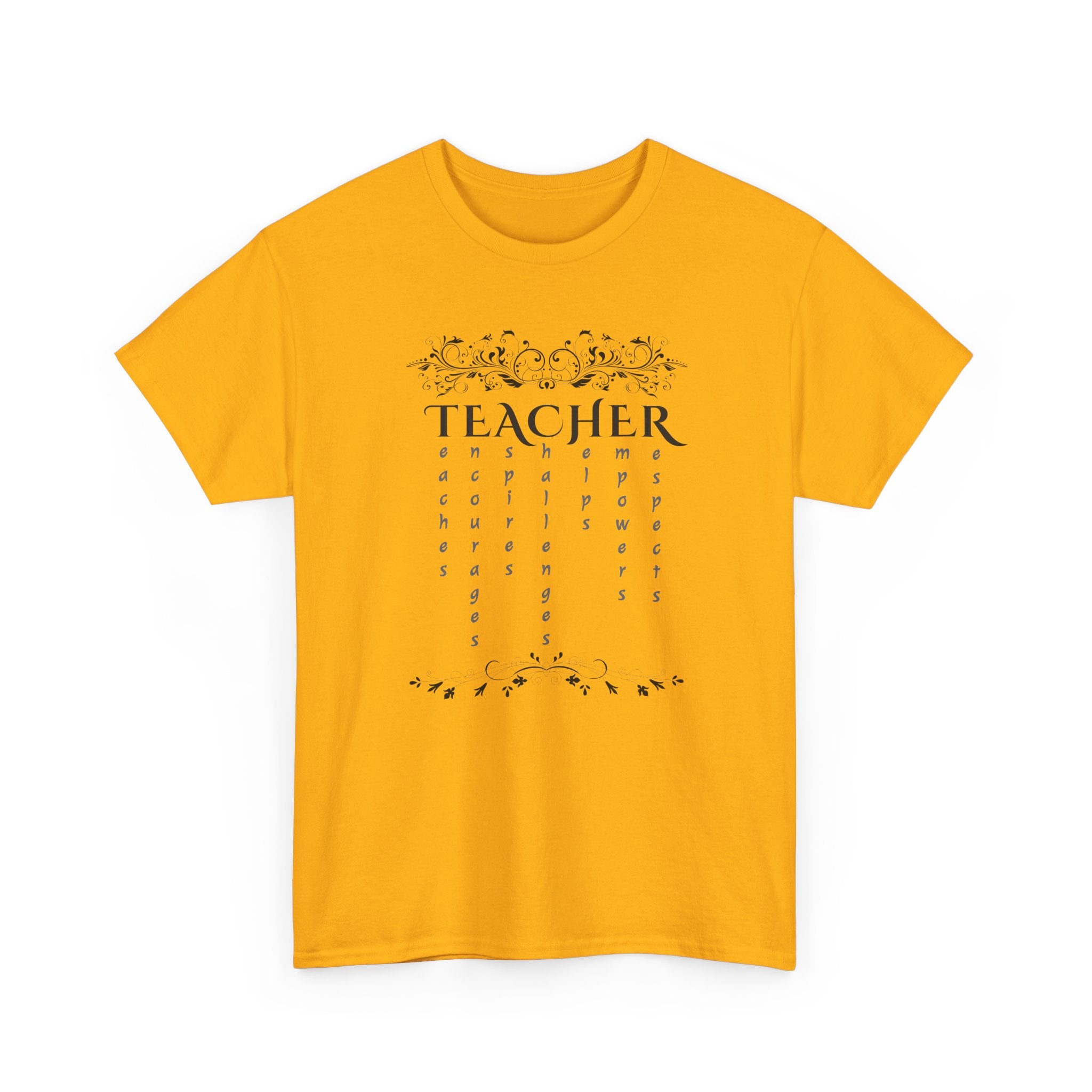 Teacher Floral Rain T-Shirt — Elegant Teacher Appreciation Tee