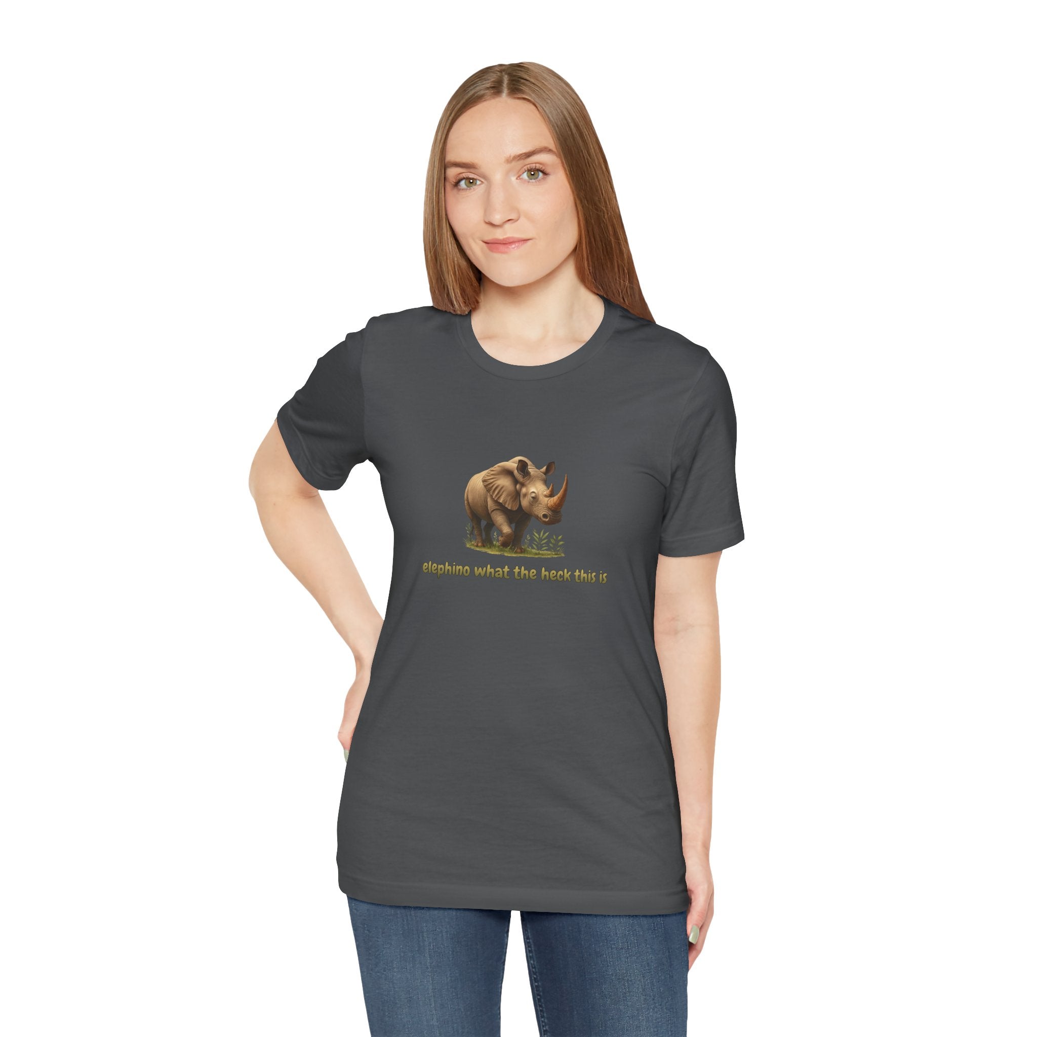 Elephant Rhino Graphic Tee — "elephino what the heck this is" Funny Wildlife T-Shirt