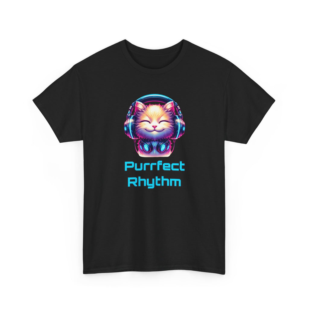 Purrfect Rhythm Tee — Cute Cat DJ Graphic T-Shirt