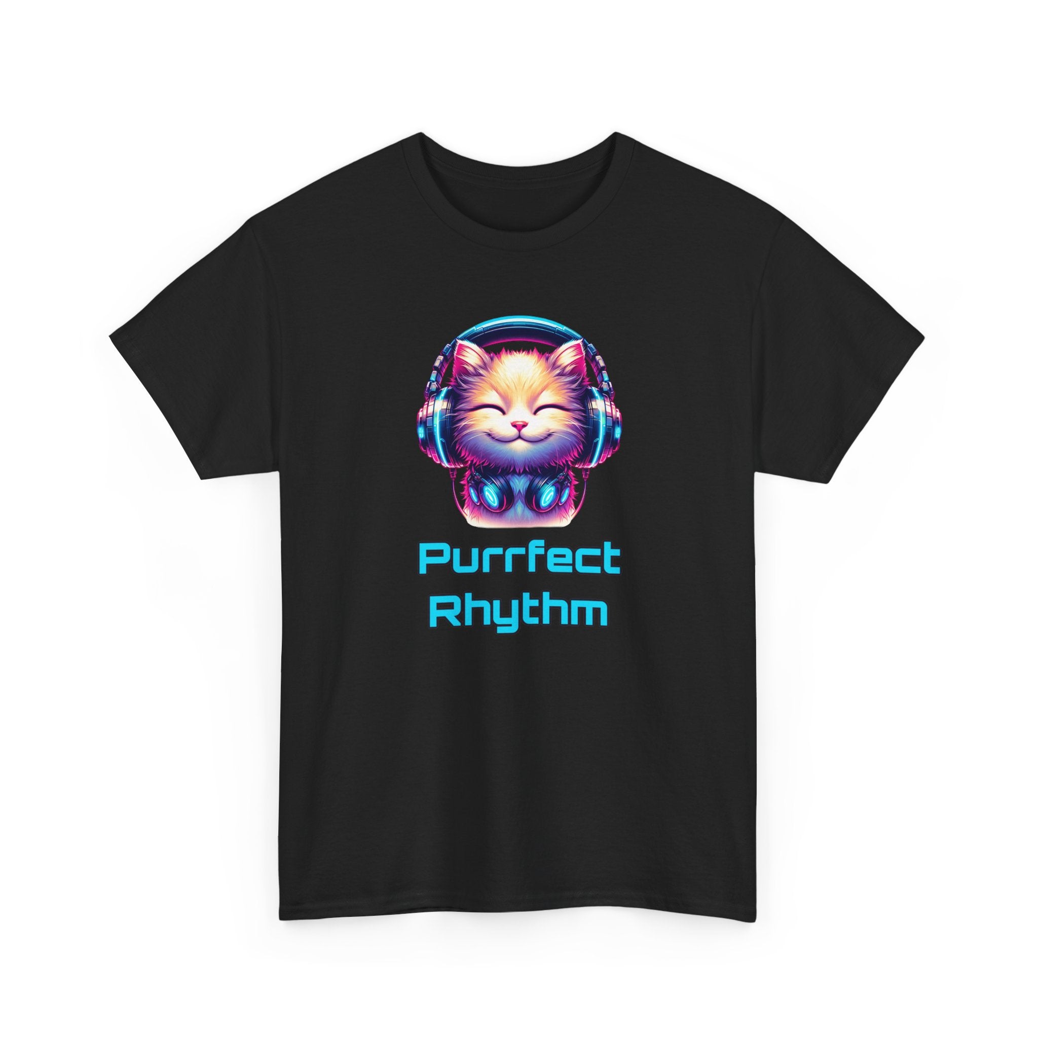 Purrfect Rhythm Tee — Cute Cat DJ Graphic T-Shirt
