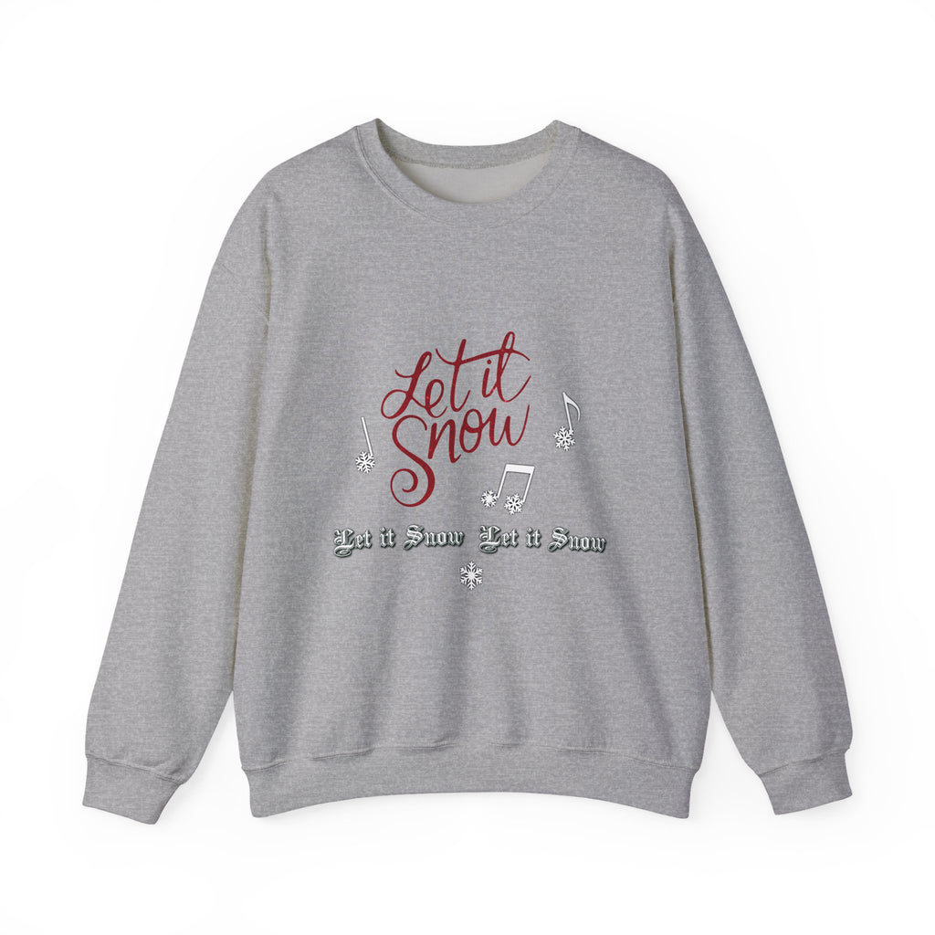 Let It Snow Crewneck Sweatshirt — Cozy Holiday Sweatshirt with Musical Snowflake Design