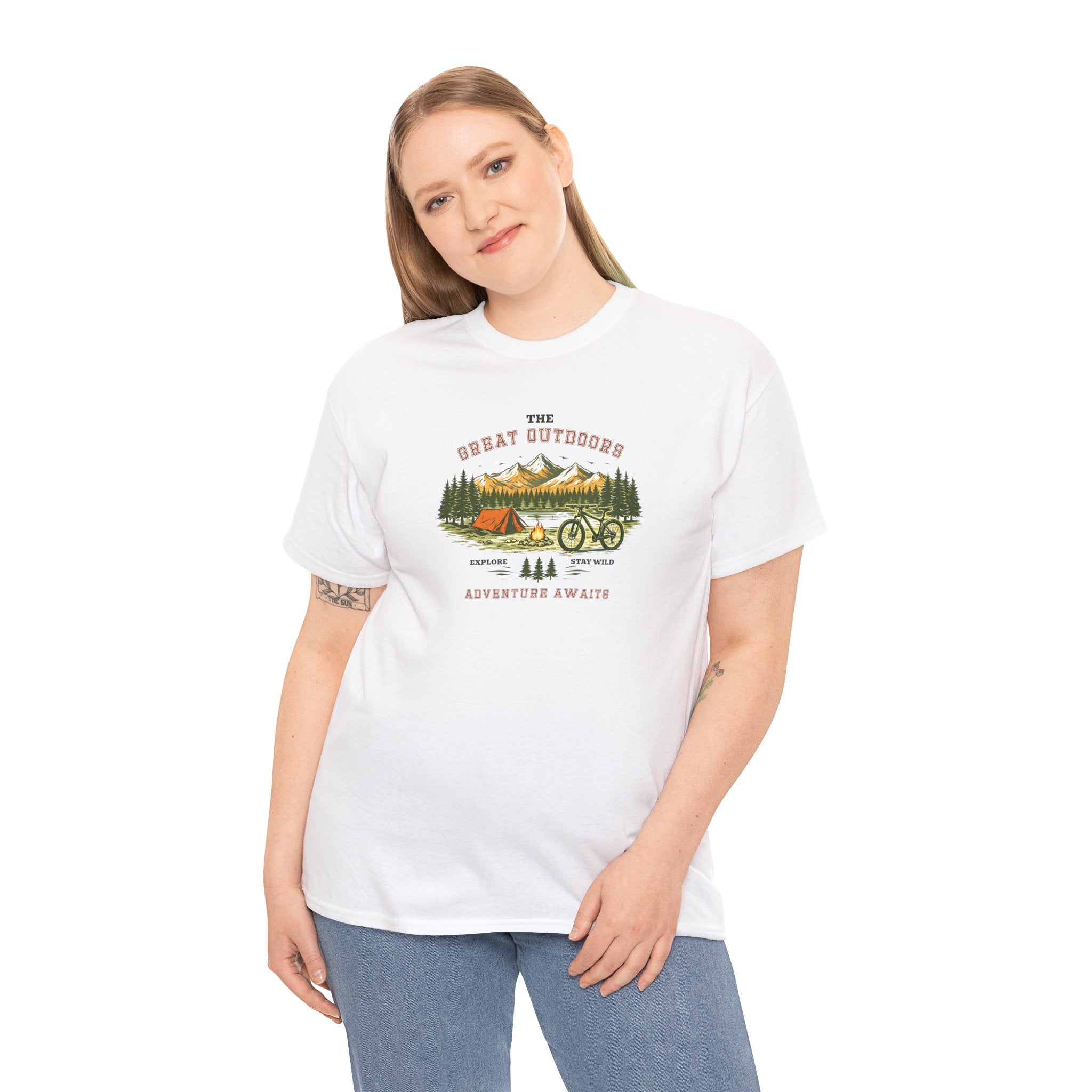 Outdoor Adventure T-Shirt — "The Great Outdoors"  Bike Nature Camping Tee