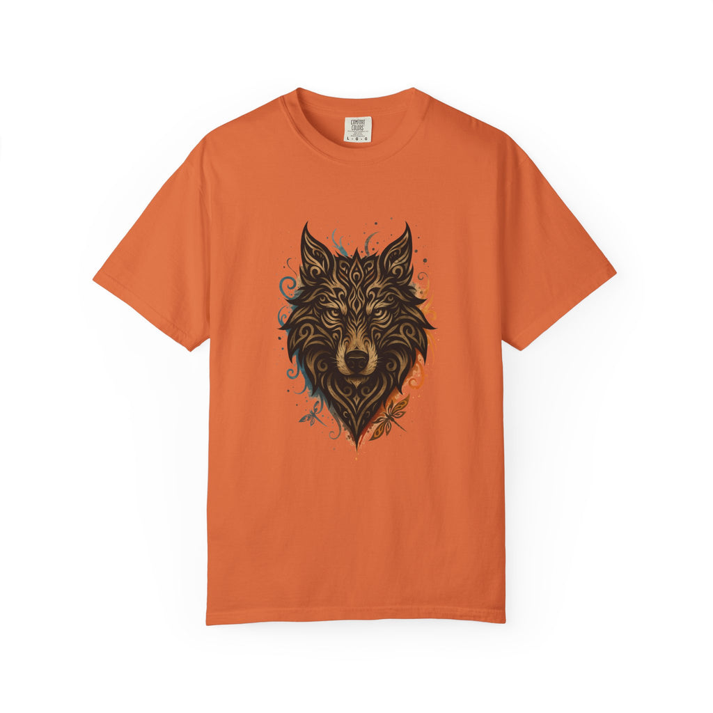 Wolf Head Graphic T-Shirt — Intricate Tribal Wolf Art Tee