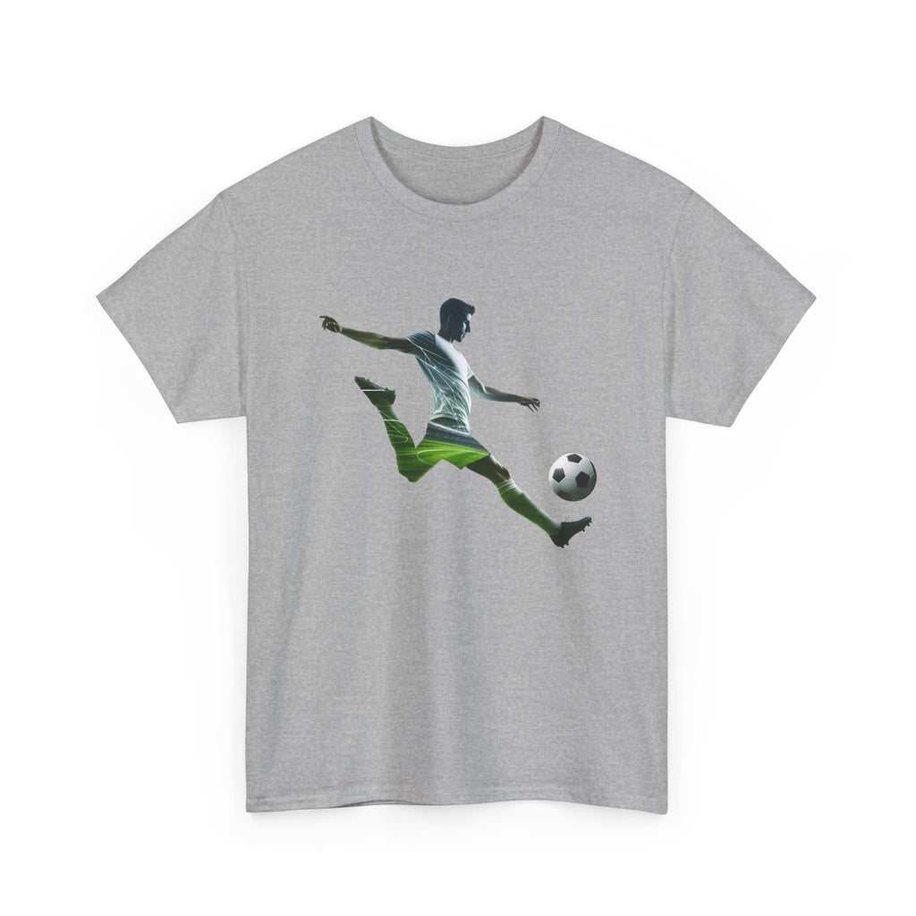 Soccer Player Silhouette Tee - Football Kick Graphic T-Shirt