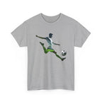 Soccer Player Silhouette Tee - Football Kick Graphic T-Shirt