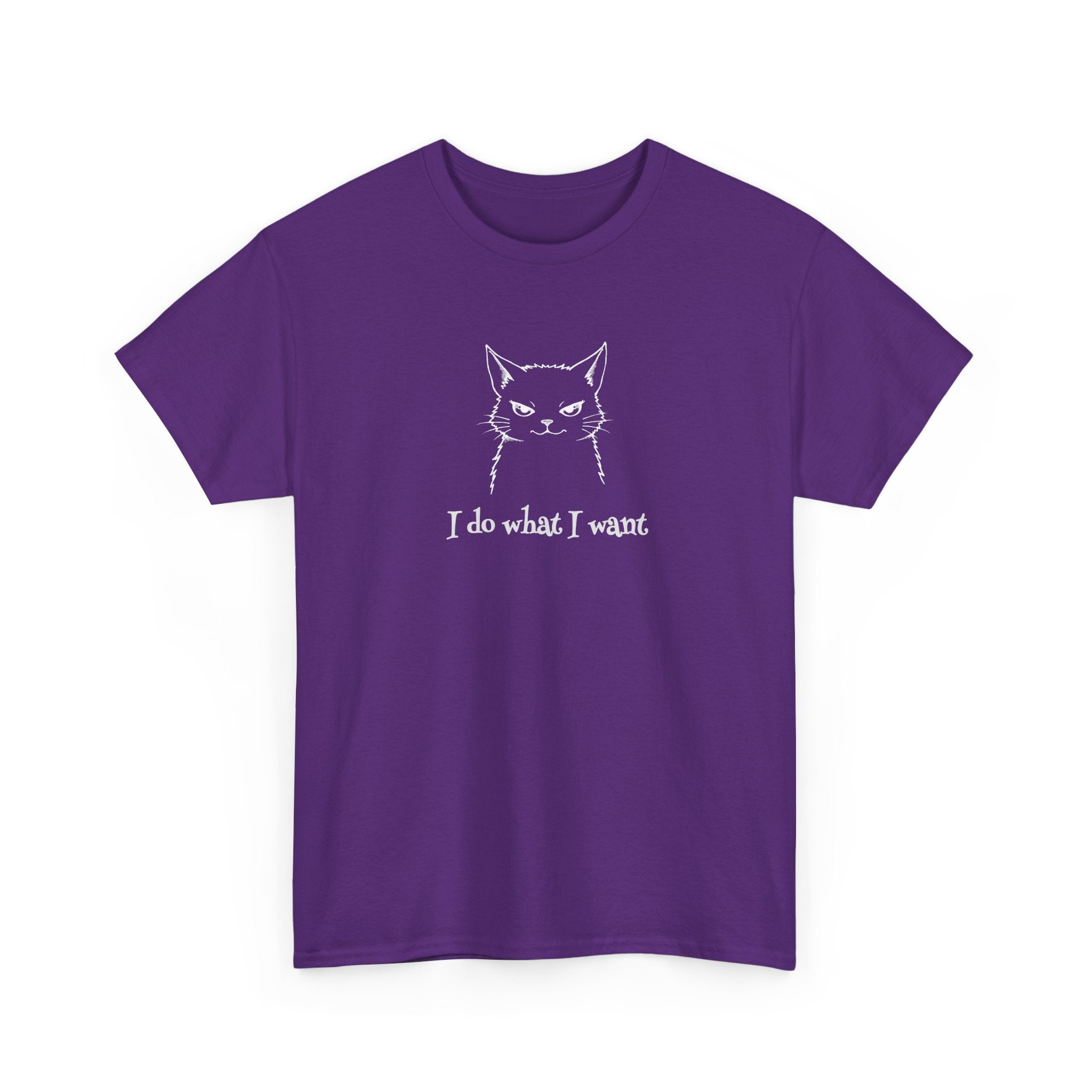 Cat Face Tee — "I Do What I Want" Graphic T-Shirt