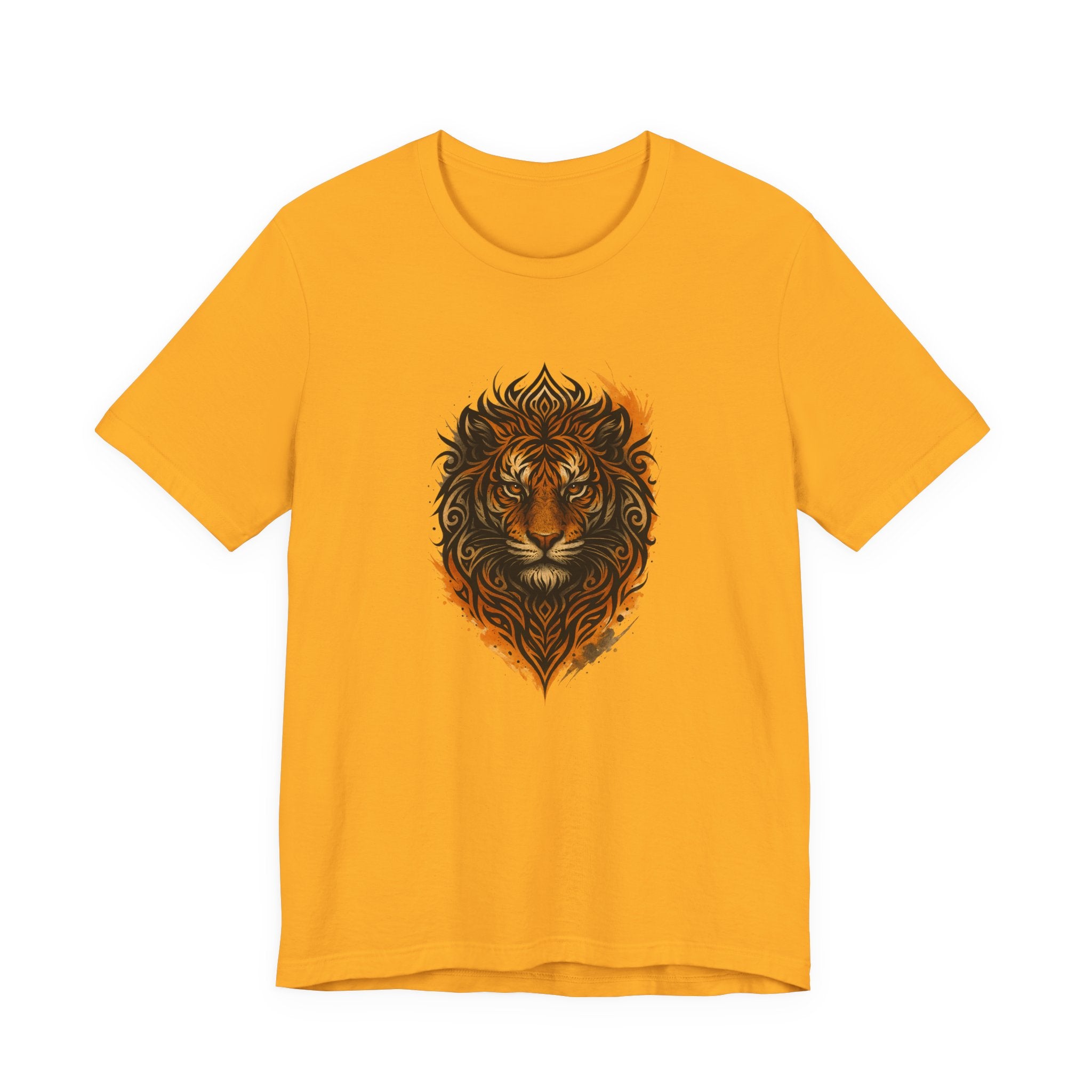 Tiger Flame Graphic T-Shirt — Tribal Tiger Head Design