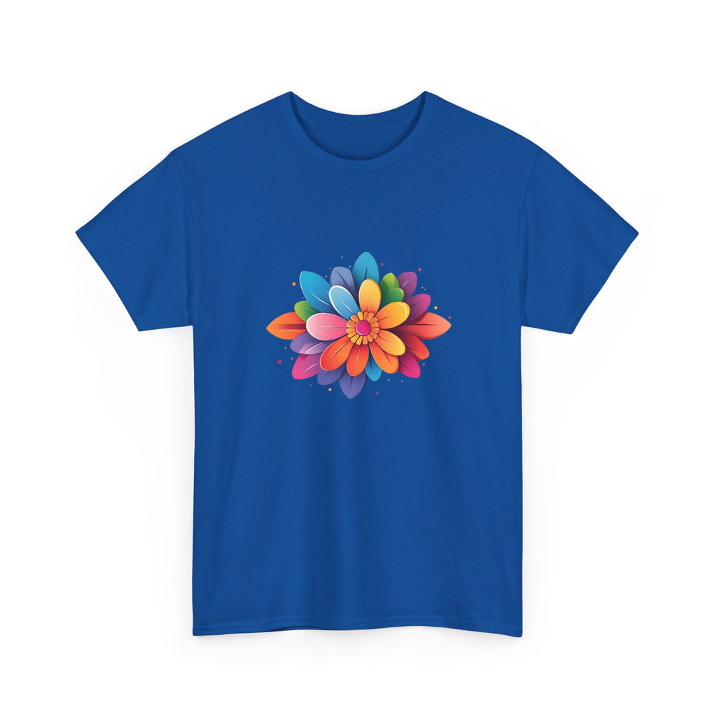 Colorful Layered Flower T-Shirt — Bright Floral Graphic Tee