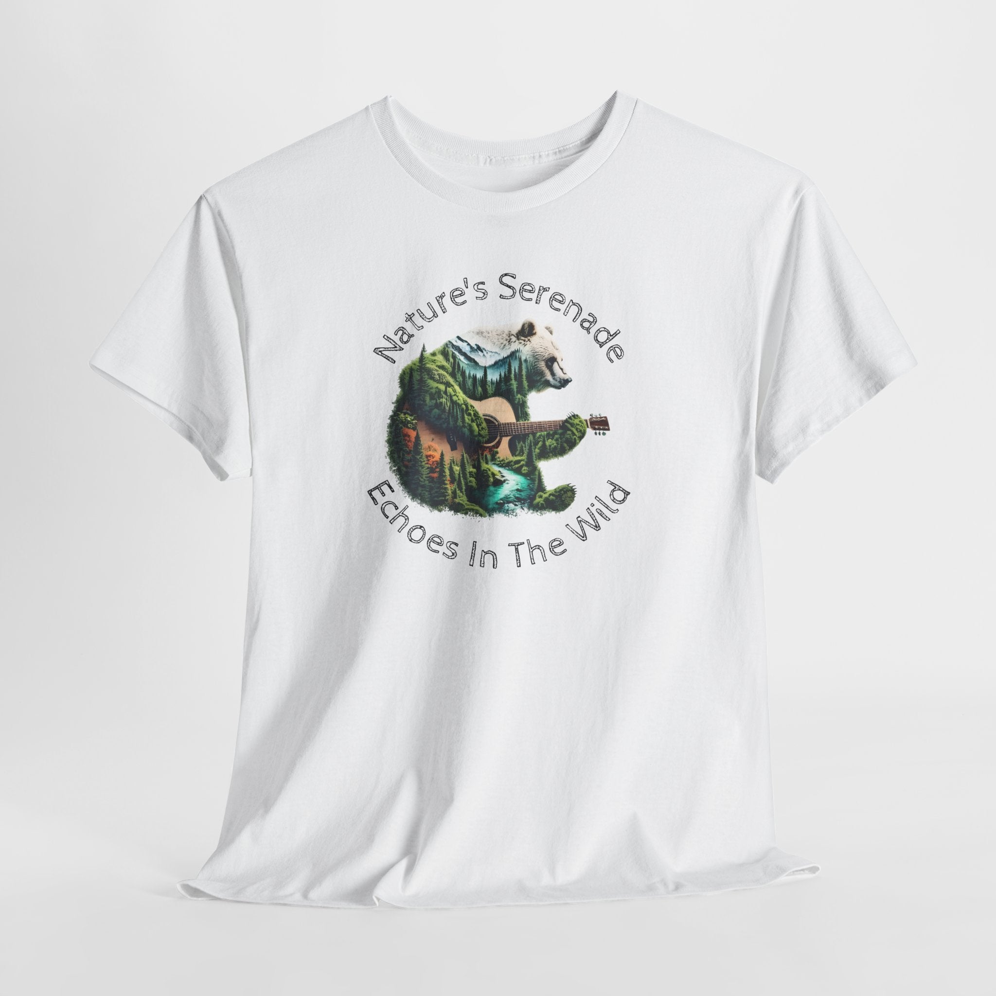Nature’s Serenade T-Shirt — ‘Echoes in the Wild’ Guitar Bear Graphic Tee