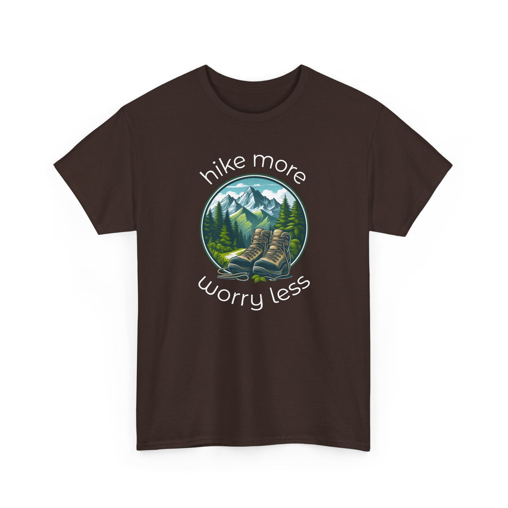 Hike More Worry Less T-Shirt — Nature Hiking Graphic Tee