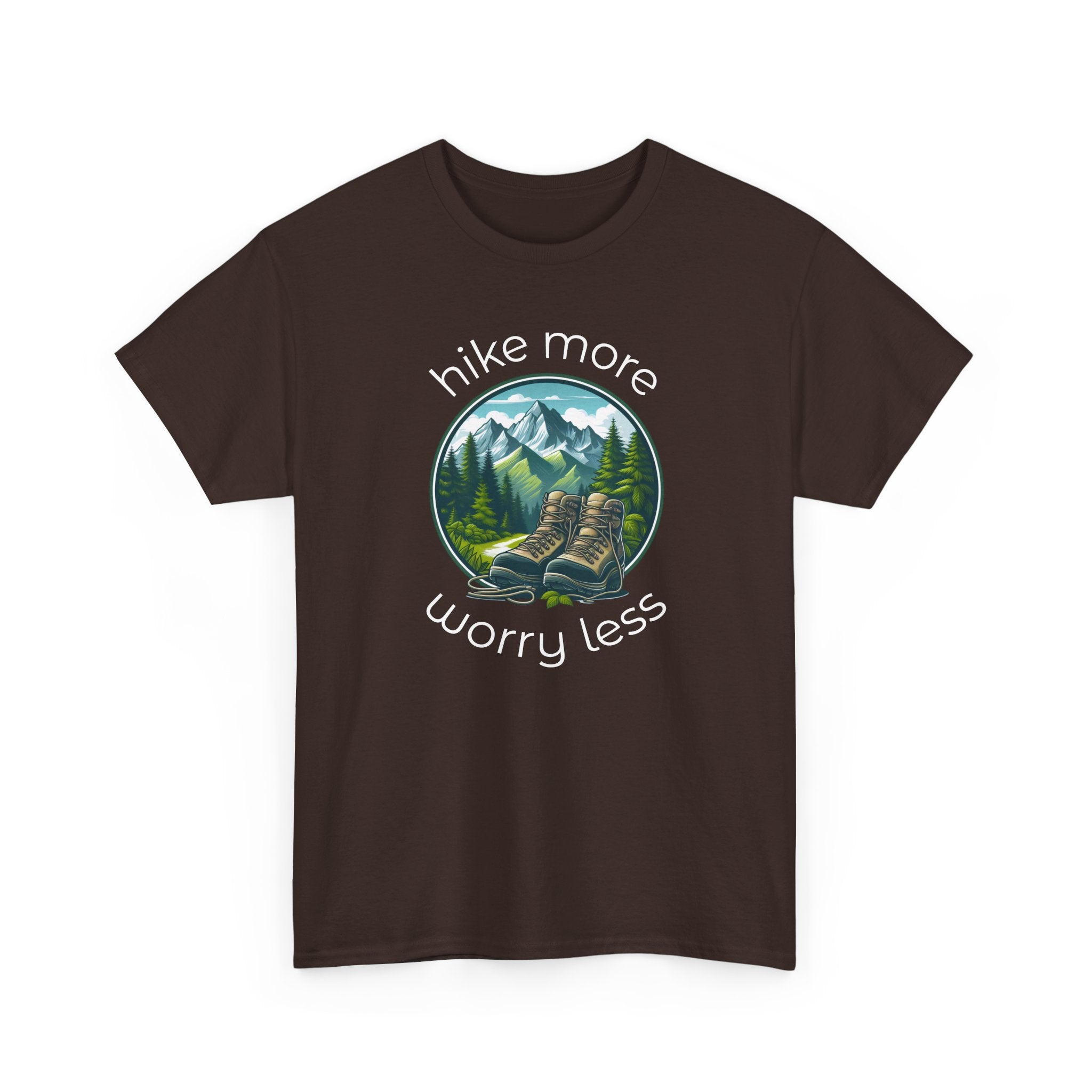 Hike More Worry Less T-Shirt — Nature Hiking Graphic Tee