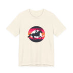 Woman Horse Riding Retro Sunset Tee