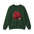 Poinsettia Wreath Crewneck Sweatshirt — Holiday Floral Christmas Sweater