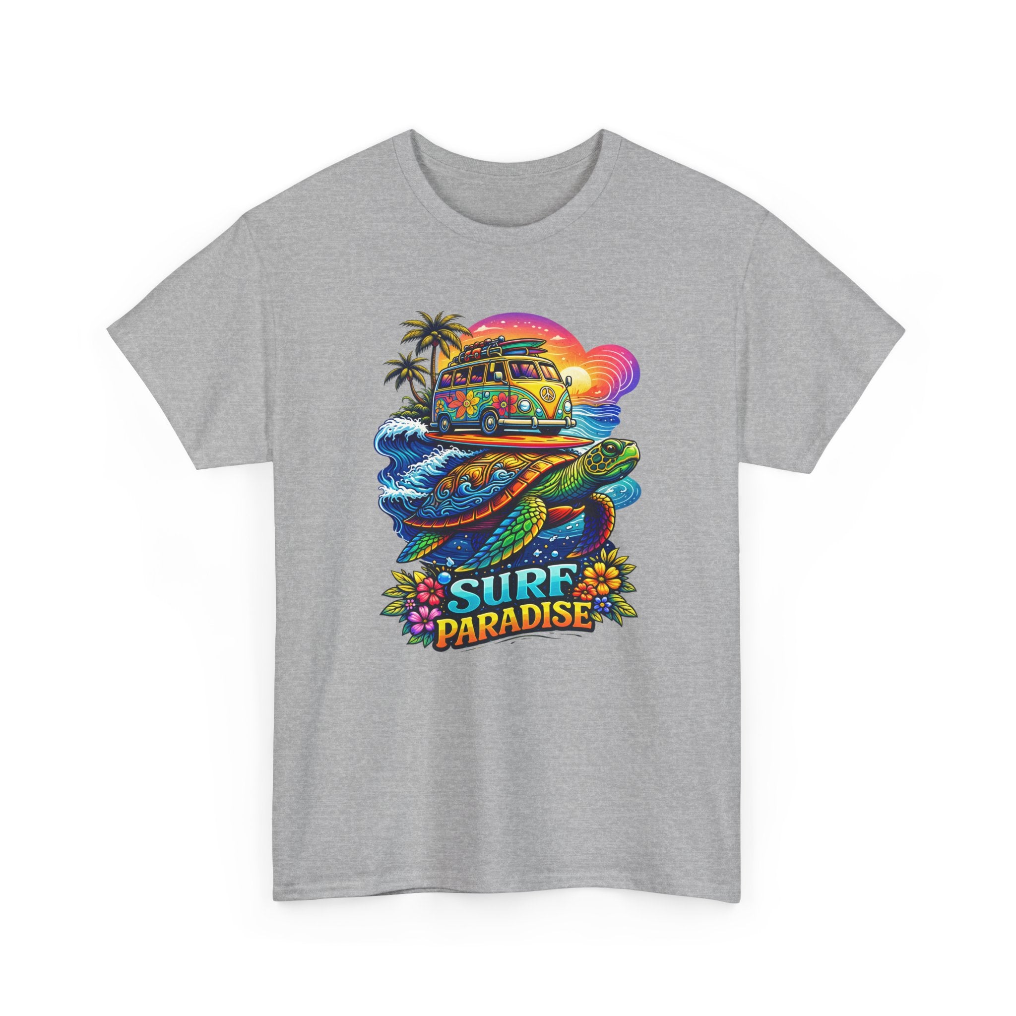 Surf Paradise Tee — Retro Van & Sea Turtle Beach T-Shirt