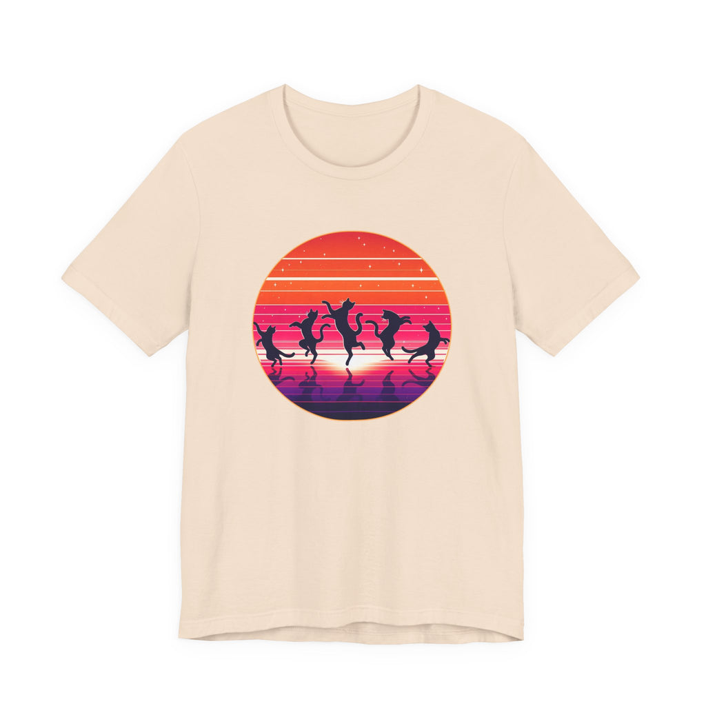 Retro Sunset Dancing Cats T-Shirt