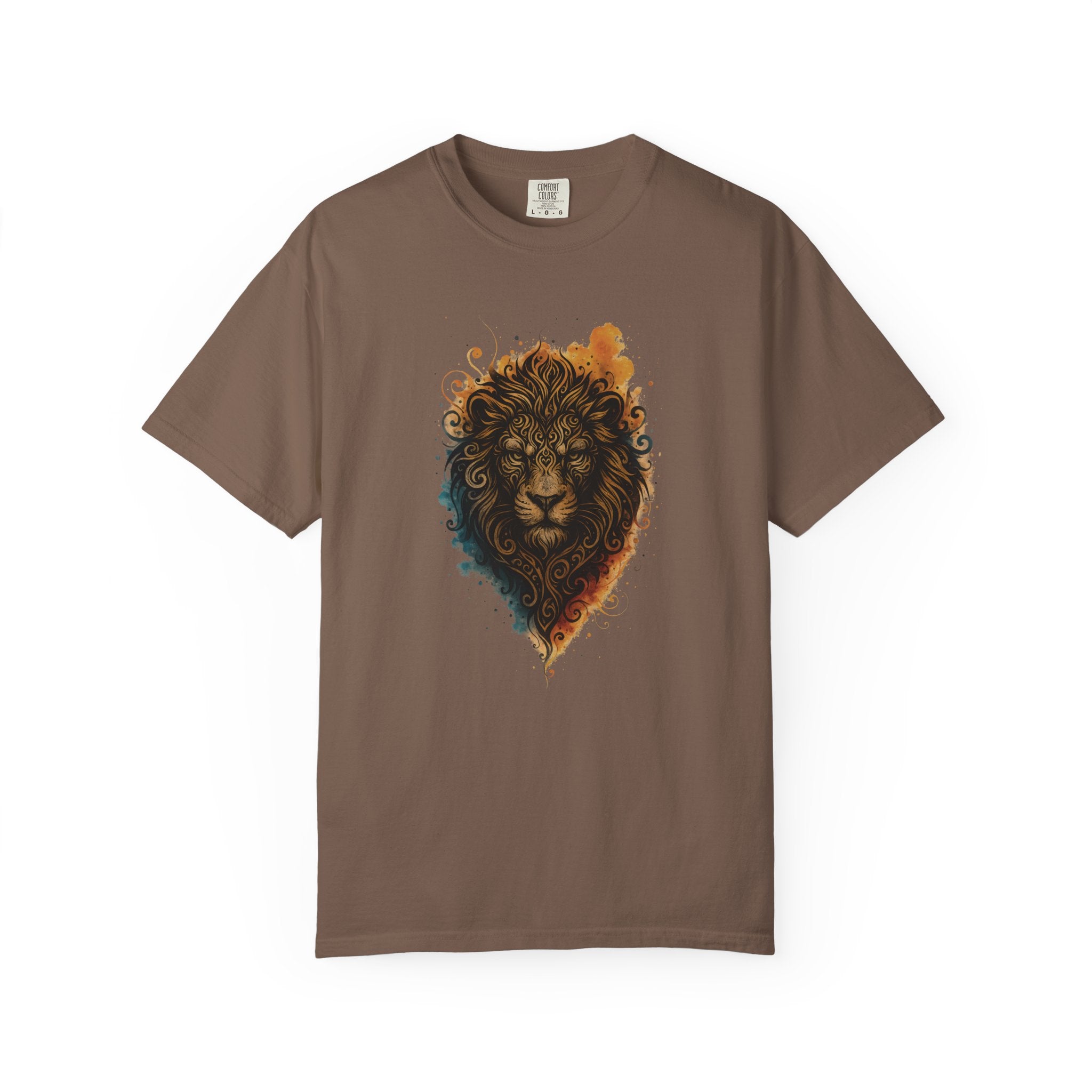 Lion Head T-Shirt — Artistic Tribal Lion Face Tee