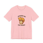 Weekend Are Too Short Cat T-Shirt — "Weekends Are Too Short" Cute Cat on Clock Tee