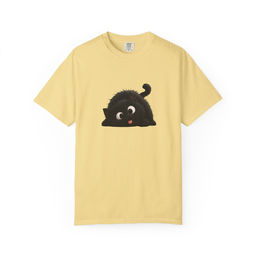T-Shirt — Playful Black Kitten Graphic Tee