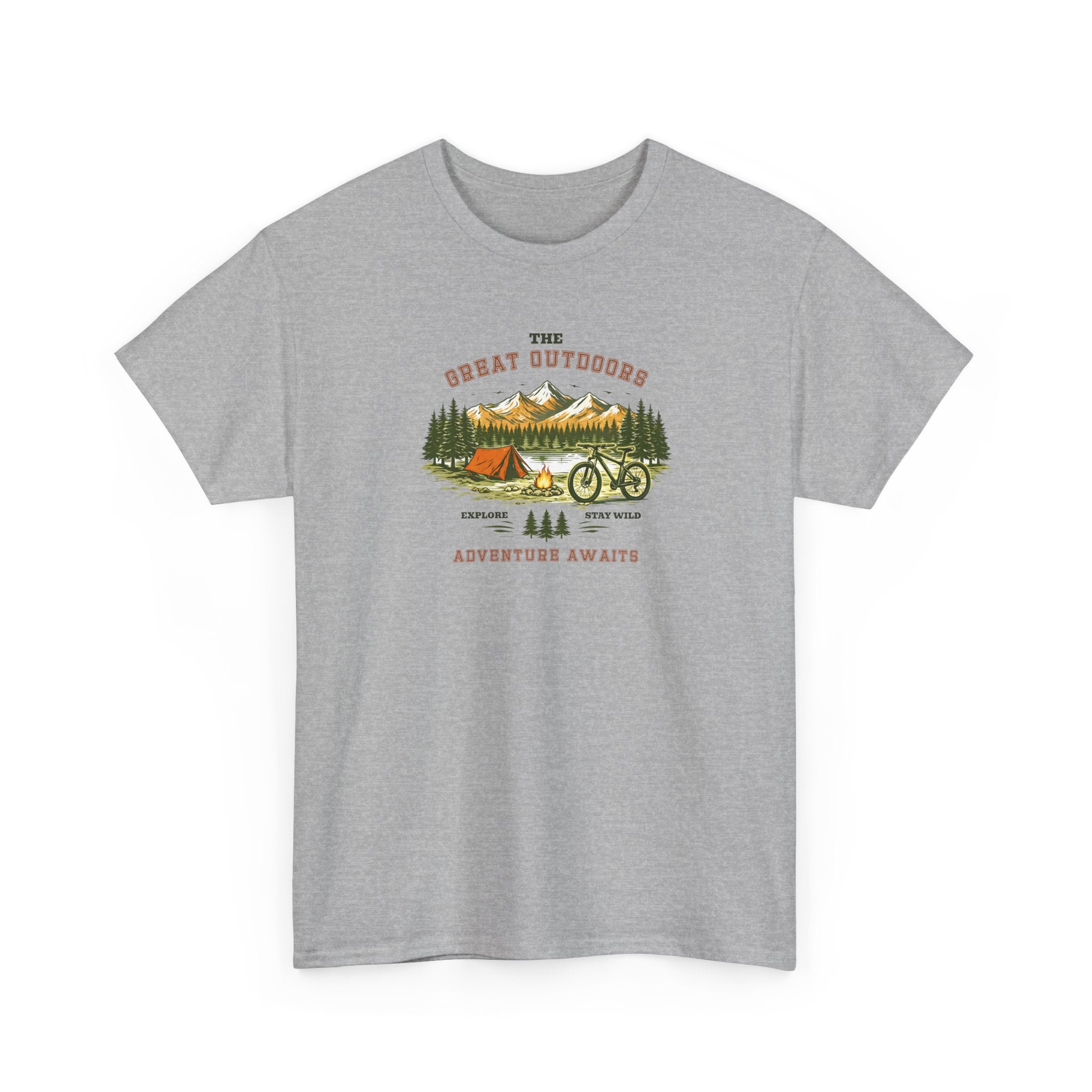 Outdoor Adventure T-Shirt — "The Great Outdoors"  Bike Nature Camping Tee