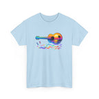 Guitar Sunset T-Shirt — Retro Tropical Sunrise Music Tee