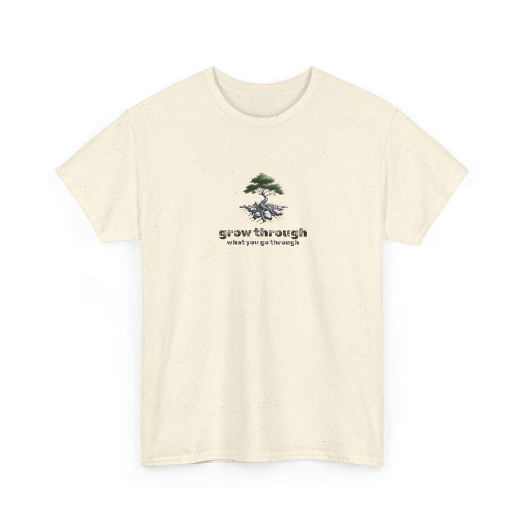 Grow Through What You Go Through Tee — Minimal Bonsai Tree Inspirational T-Shirt
