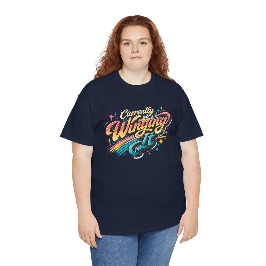 Currently Winging It Graphic Tee — Retro Script Casual Shirt