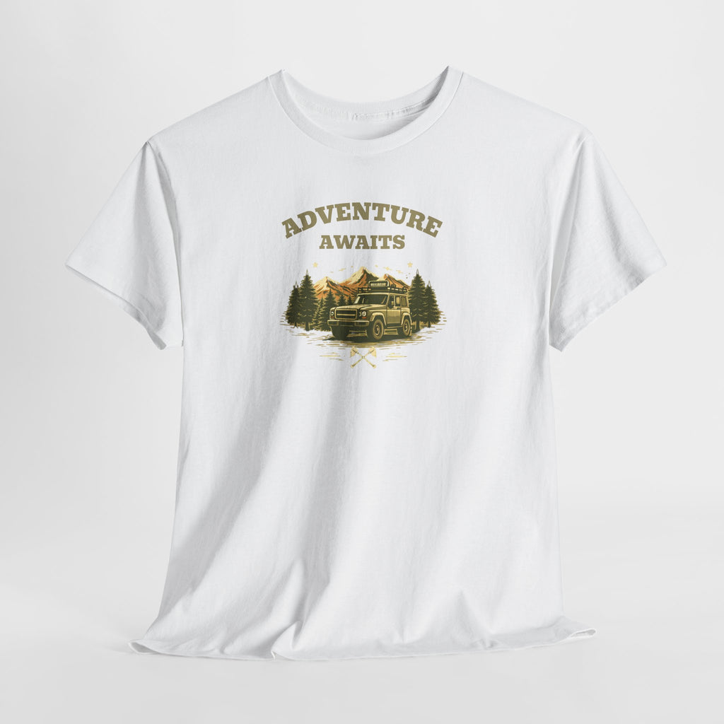 Adventure Awaits T‑Shirt — Vintage Camper Outdoor Graphic Tee