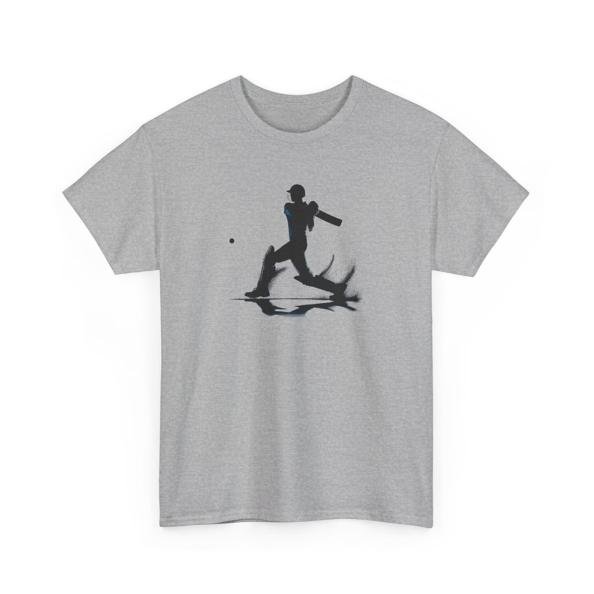Cricket Silhouette Tee — Batter Hitting Ball Graphic Shirt