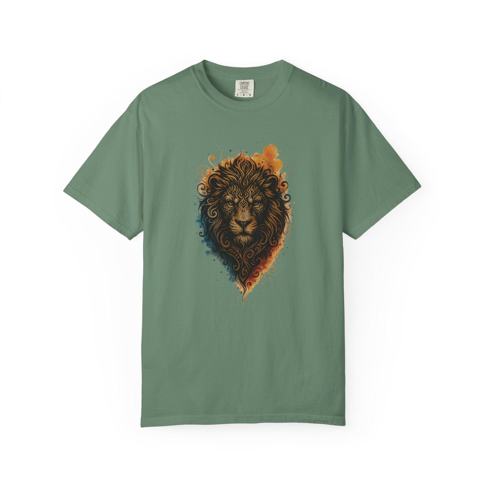 Lion Head T-Shirt — Artistic Tribal Lion Face Tee