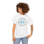 Stay Positive Graphic Tee — 'STAY' Inspirational Badge T‑Shirt