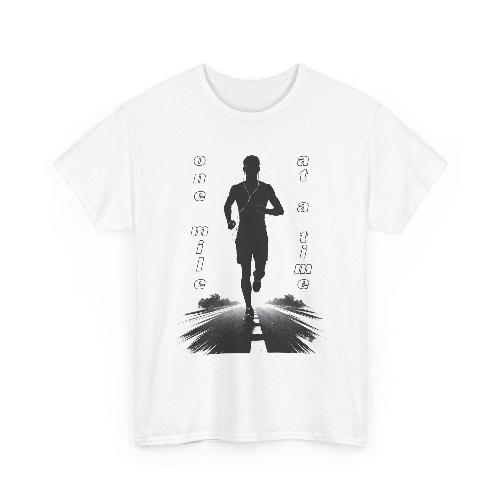 Running Silhouette T‑Shirt – One Mile At A Time Graphic Tee