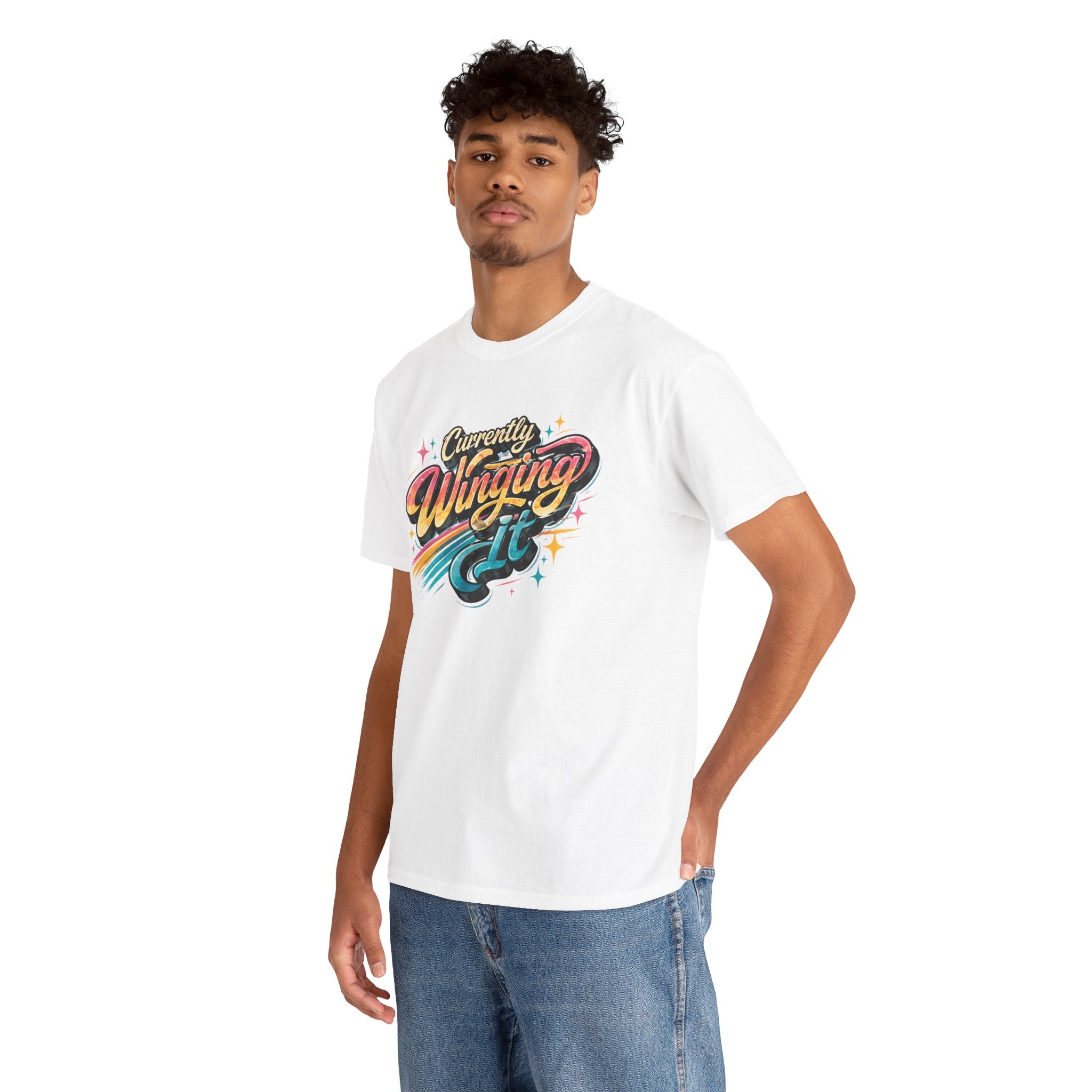 Currently Winging It Graphic Tee — Retro Script Casual Shirt