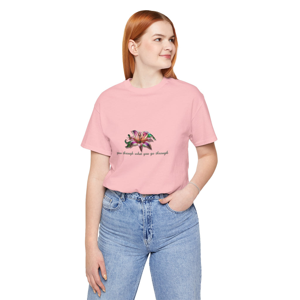 Floral Resilience Tee — "Grow Through What You Go Through" T‑Shirt