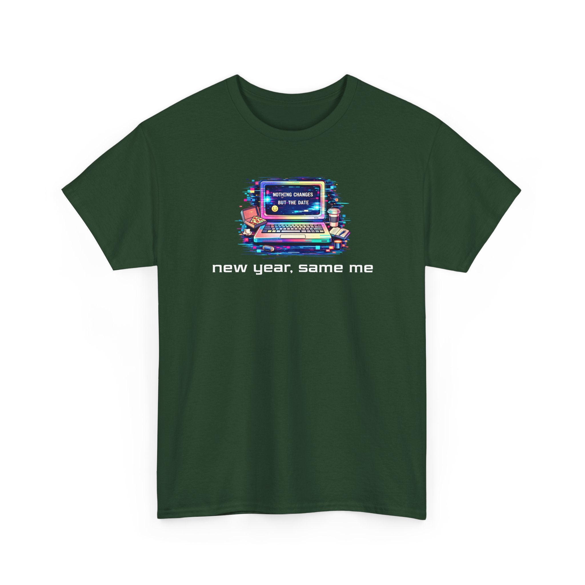 New Year Same Me T‑Shirt — Retro Computer Graphic Tee