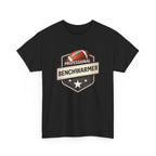 Black t-shirt with 'Professional Benchwarmer' graphic on a white background