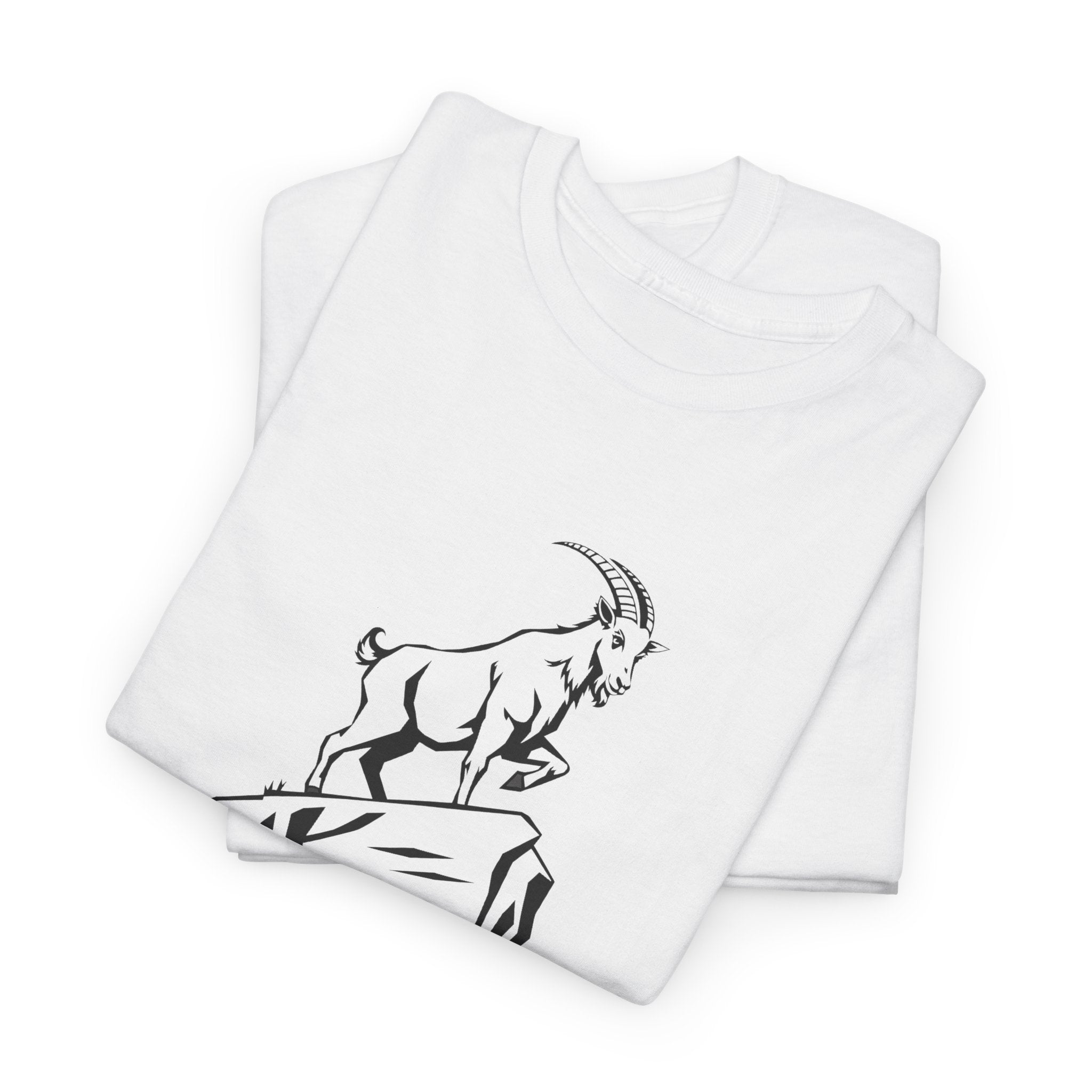 Steady Over Steep Mountain Goat T-Shirt — Motivational Hiking Logo Tee