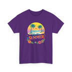 Hello Summer T-Shirt — Tropical Beach Palm Tree Graphic Tee