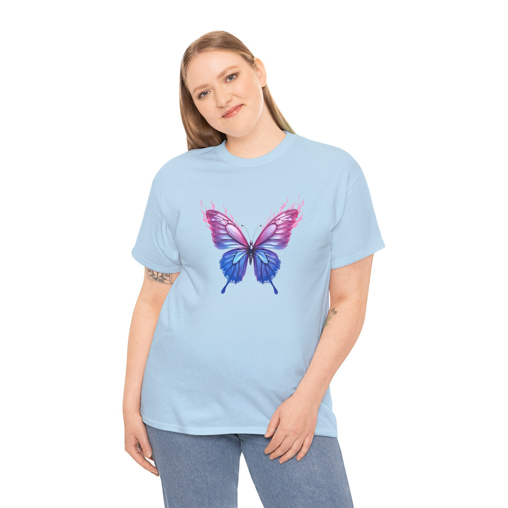 Butterfly Graphic Tee — Pink & Blue Watercolor Butterfly Shirt