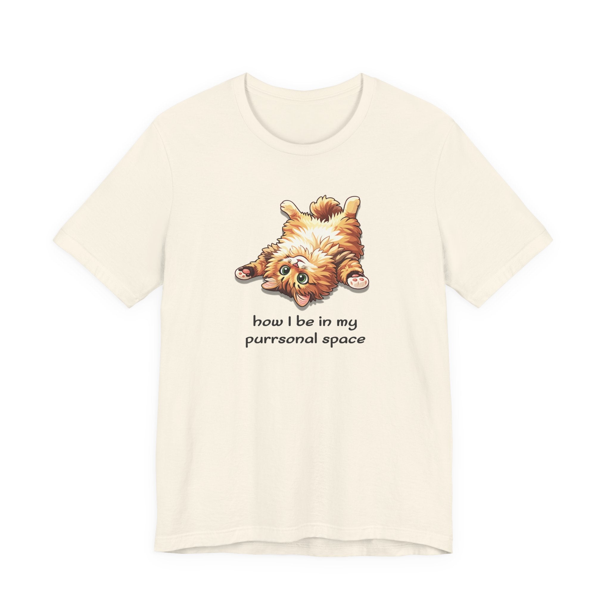 Cat Nap T‑Shirt — "How I Be In My Purrsonal Space" Cute Relaxed Cat Graphic Tee
