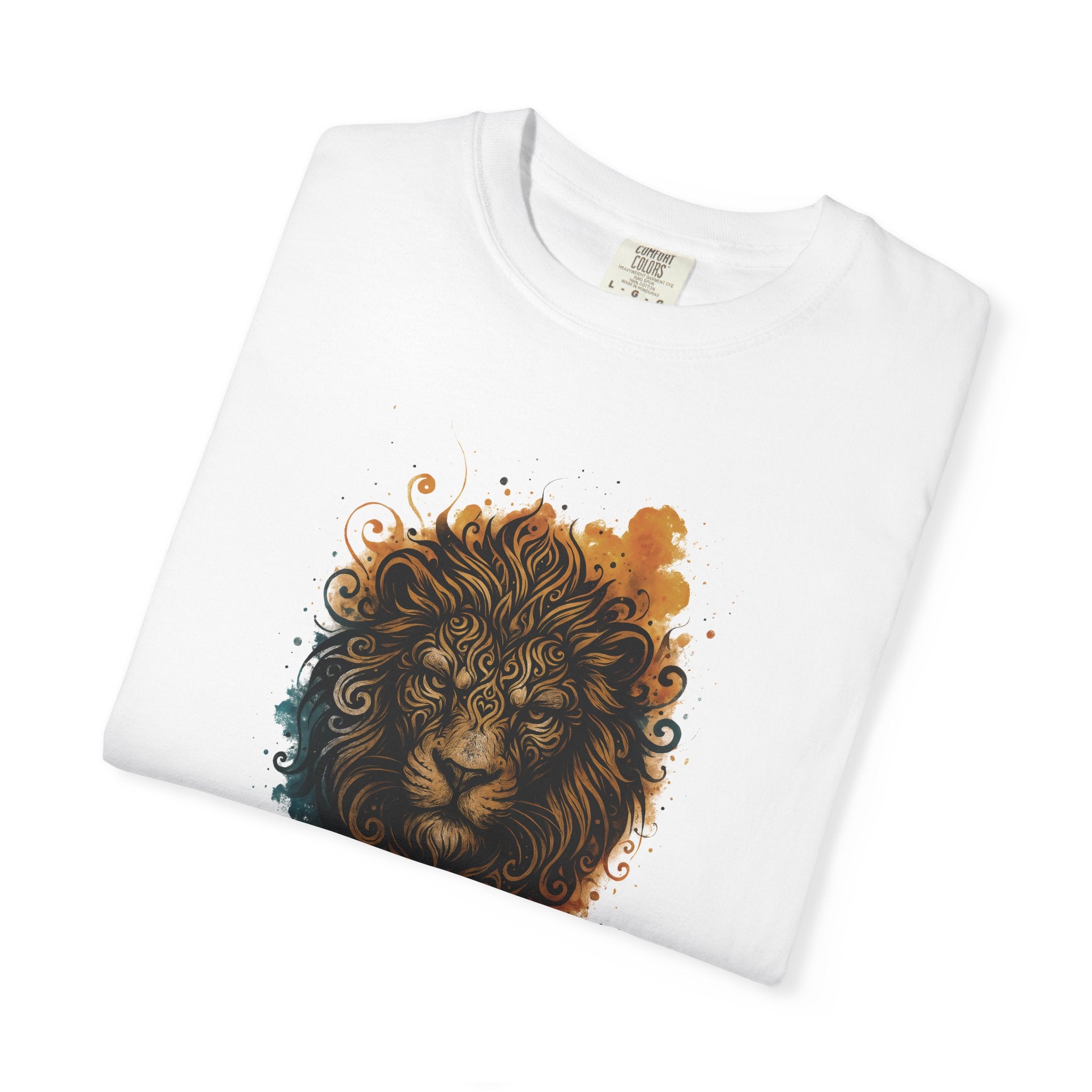 Lion Head T-Shirt — Artistic Tribal Lion Face Tee